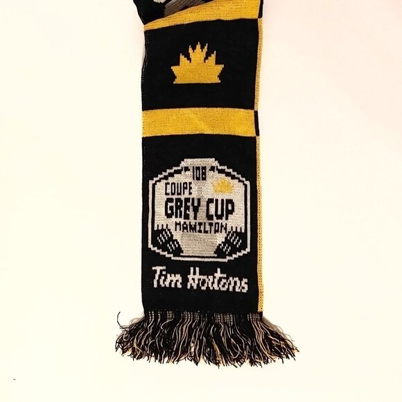 TIM HORTONS HAMILTON Grey Cup Field Scarf Knit Scarf Tassel Scarf - Picture 10 of 10